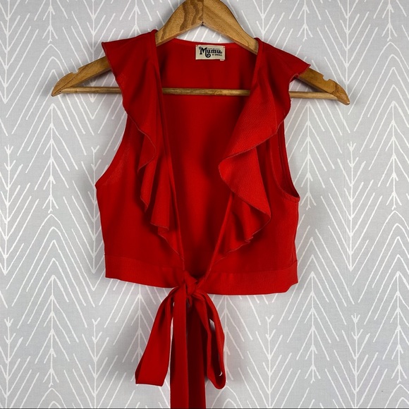 Show Me Your MuMu Tops - SHOW ME YOUR MUMU Florence Crop Top in Red.